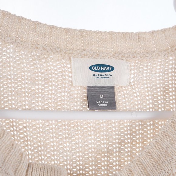 Old Navy Beige Knit Soft Sweater Medium - Picture 5 of 7